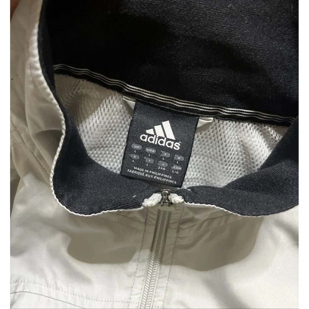 Adidas Originals Track Jacket Mesh Lined Mens L Gray 3 Stripe AGC002 Y2K Vintage